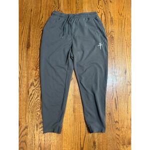 Three Nails Gray Joggers Mens Streetwear Sweatpants Large